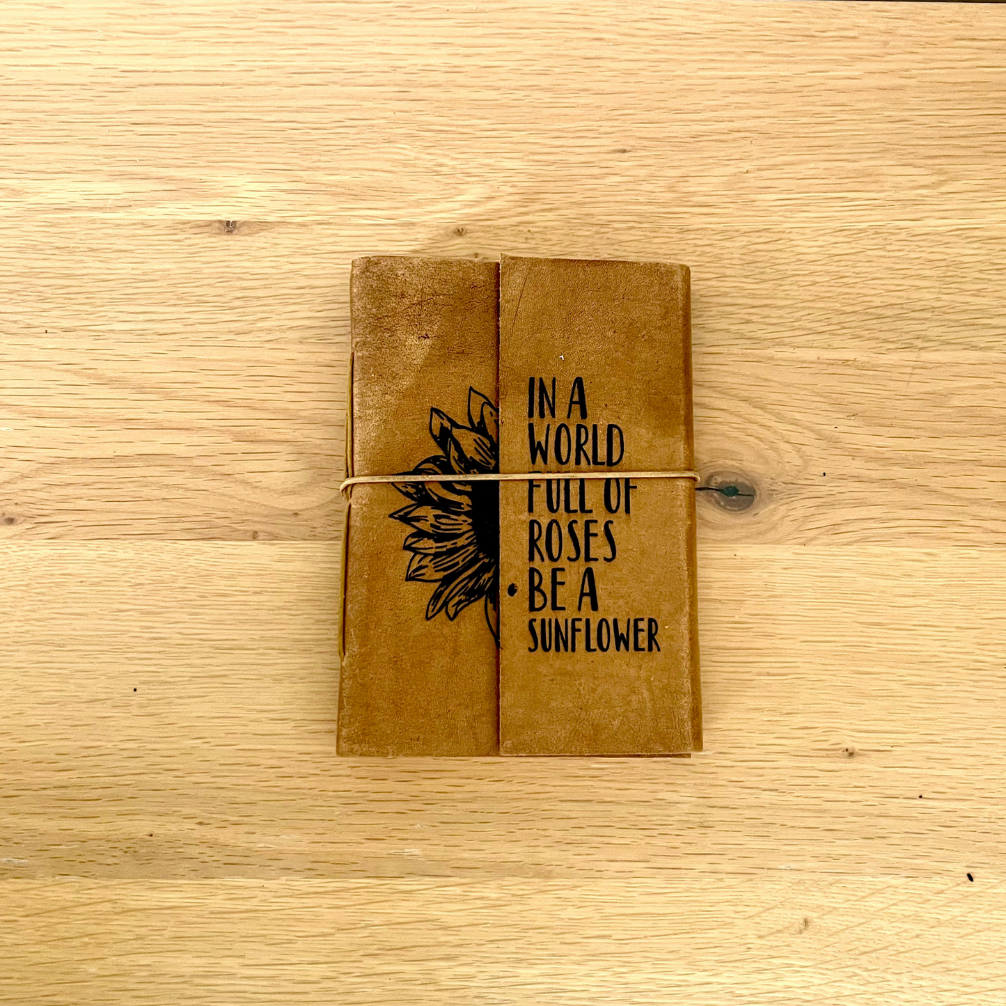 Leather Bound Diary - Sunflower