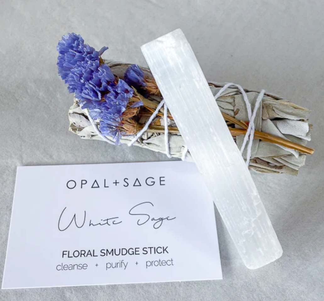 White Sage Floral Smudge kit