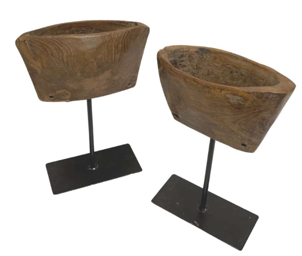 Original Wooden Cow Bell on stand