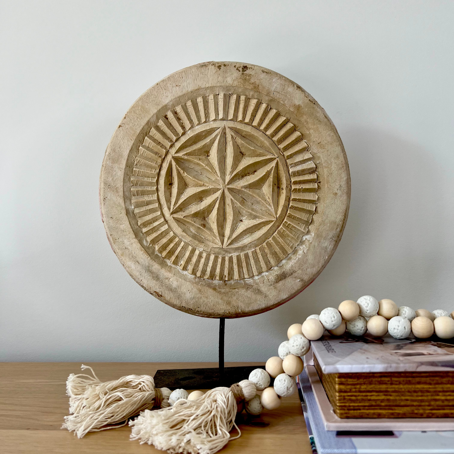 Hand Carved Chapati on stand