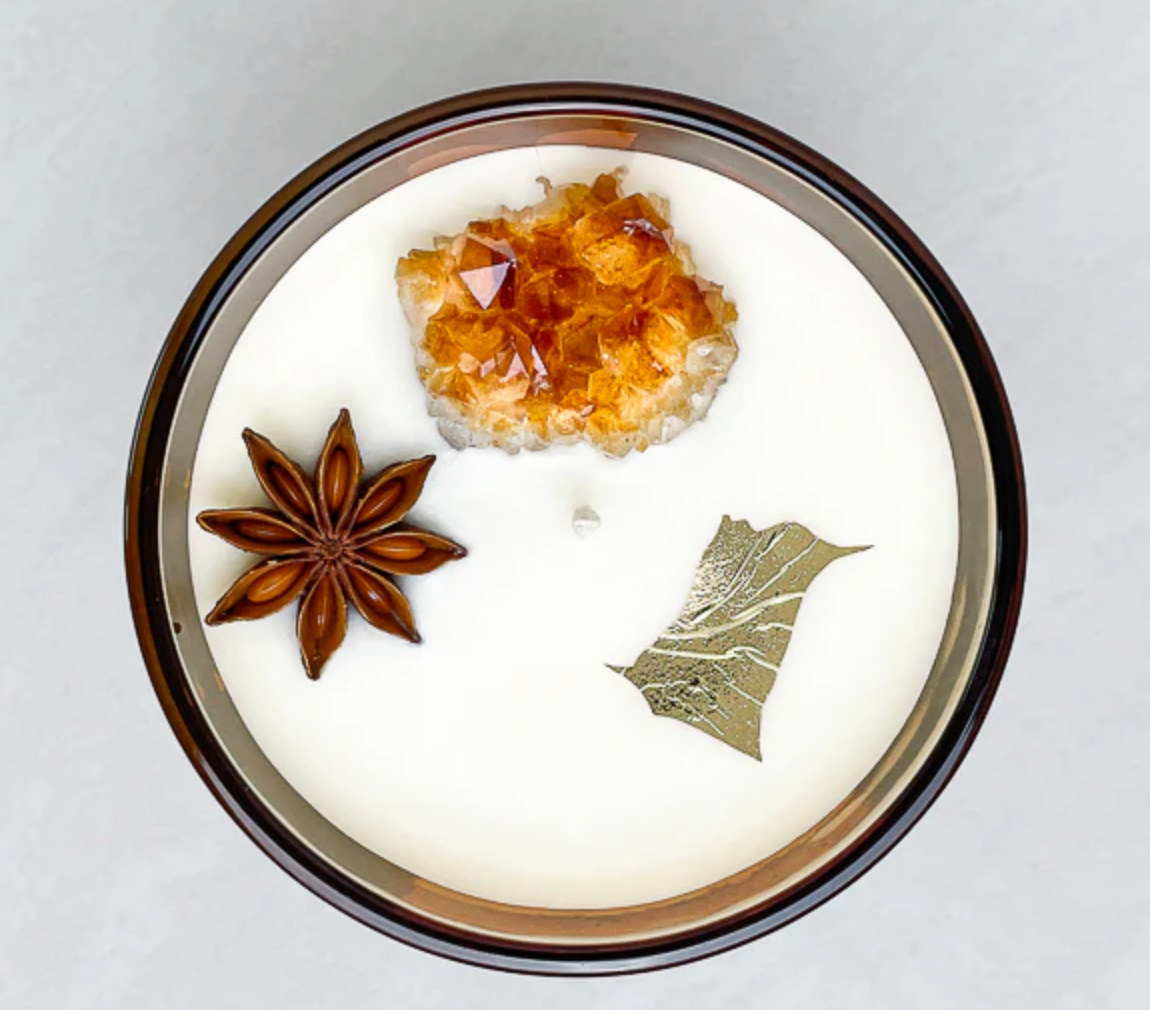 Citrine Crystal Candle